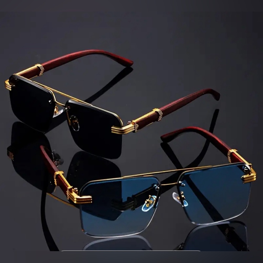 Classic retro wood grain men’s sunglasses
